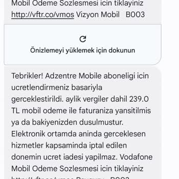Vodafone Pay İzinsiz Abonelik Ücretleri