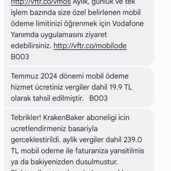 Vodafone Pay İzinsiz Abonelik Ücretleri