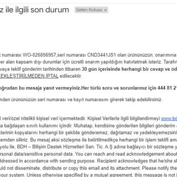 HP Kullanıcı Hatası Olmayan Ürünüme Kullanıcı Hatası Diye Tamir Edilmedi