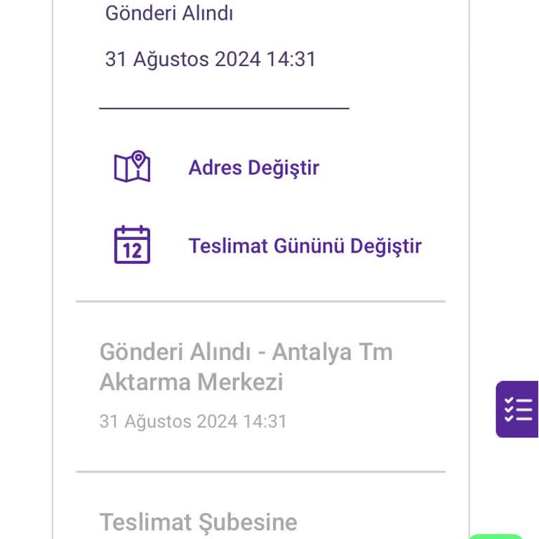 hepsiJET Hareket Etmeyen Kargo