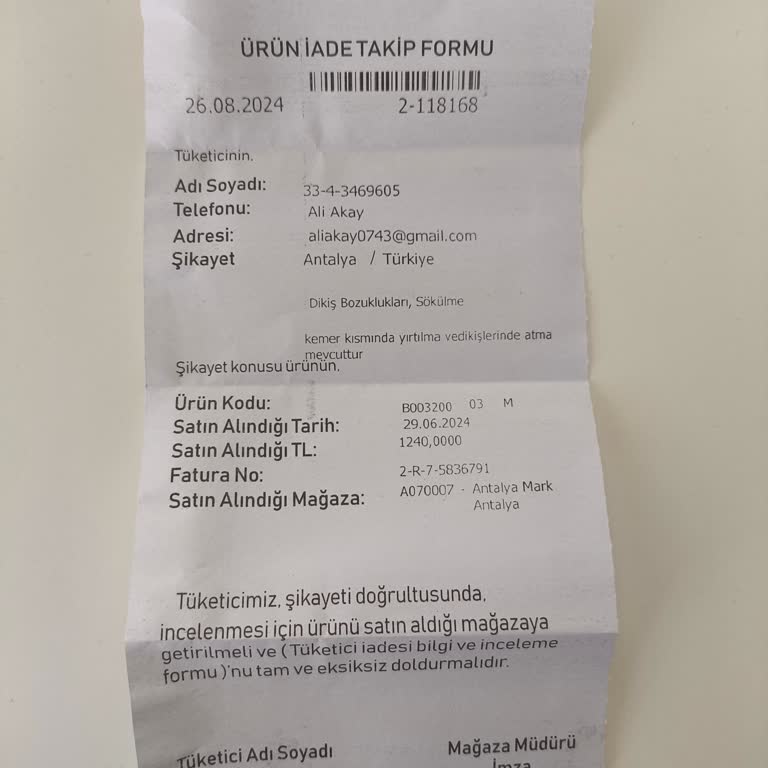 Avva Giyim 2 Aylık Pantolonun Parçalanması