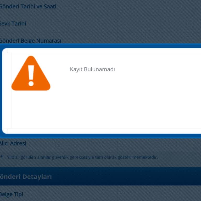 Yurtiçi Kargo Kayıt Bulunamadı Hatası