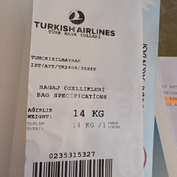 Kayıp Bagaj Türk Hava Yolları