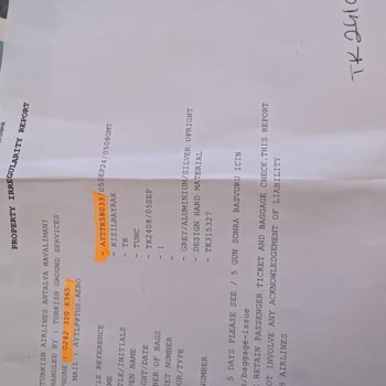 Kayıp Bagaj Türk Hava Yolları