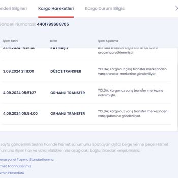 Aras Kargo Siparişim Hakkında Bilgi Alamıyorum