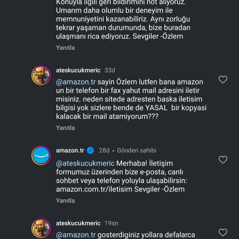 Amazon Size Yasal Yollarla Ulaşamıyorum