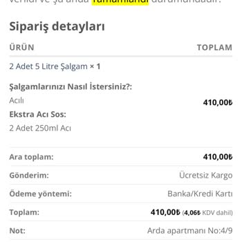 Ali Göde Şalgam Yanlış Ürün Gönderdi