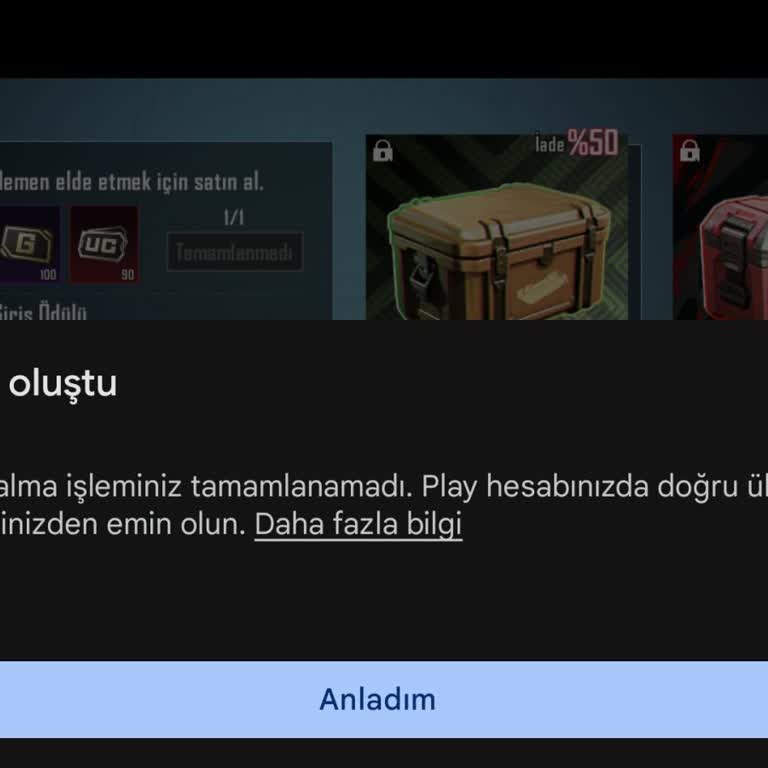 PUBG Mobile Satın Alma Hatası