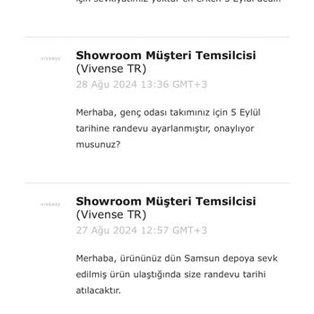 Vivense Tokat Showroom Dan Alınan Ürün Teslimatı Yapılmadı