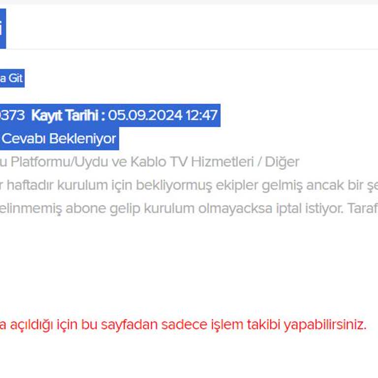 Kablo Net TÜRKSAT Kayseri Nakil İşlemimi Yapmıyorlar-bilgi Vermiyorlar