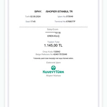 Shopier Mesafeli Sözleşme, Cayma Hakkı "talep/şikayet Formu Oluşturma"