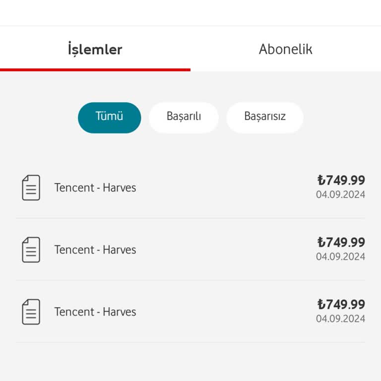Tencent Games Türkiye Bilgim Dışında Tencent İşlemi Yapıldı.