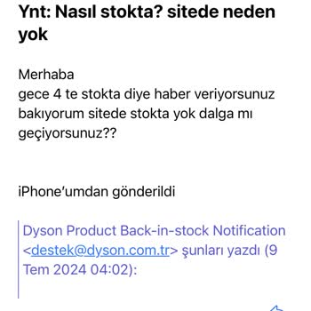 Dyson V10 Cyclone Süpürge Batarya Sorunu