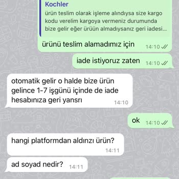 Kochler Kargo Teslimat Sorunu Ve Müşteri Hizmetleri İlgisizliği