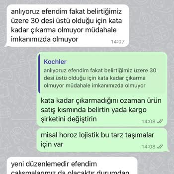 Kochler Kargo Teslimat Sorunu Ve Müşteri Hizmetleri İlgisizliği