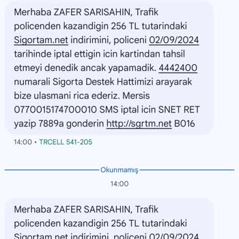 Sigortam.net Ücret İadesi Çekimi