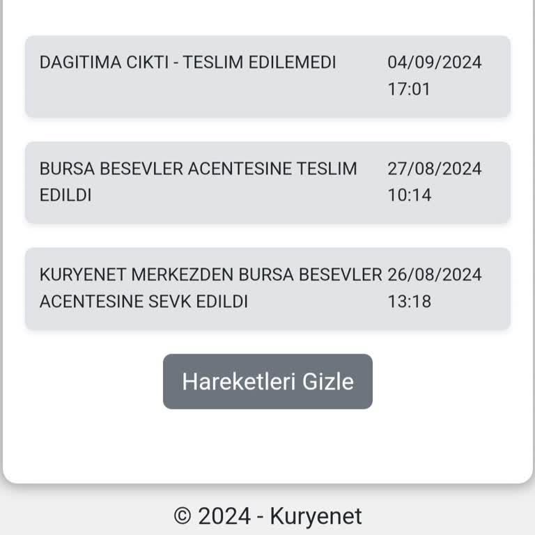 Kuryenet Hatası Kartım Teslim Edilmedi
