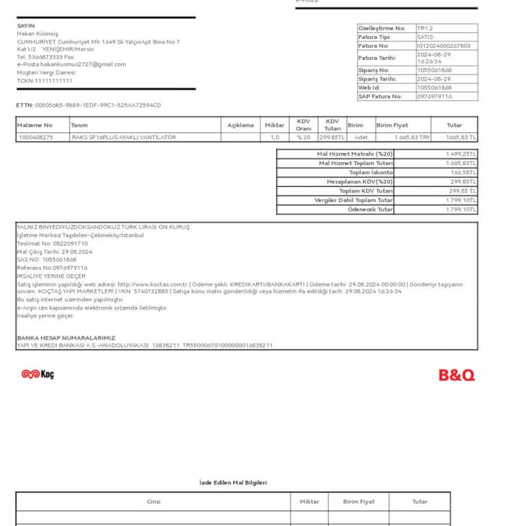 Koçtaş Hatalı Ürünü Değiştirmiyor