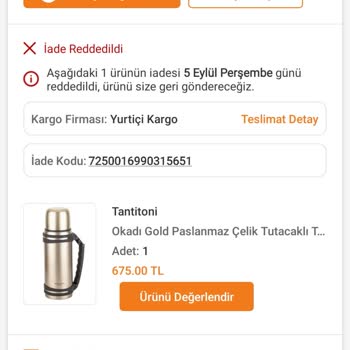 Trendyol'dan Alınan Ürünü Geri İade Edemiyorum...