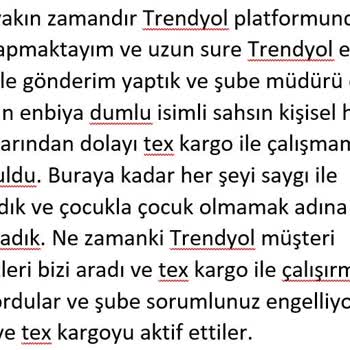 Trendyol Ekspres Ve Trendyol Un Şube Müdürünün Tavrı Sonucu