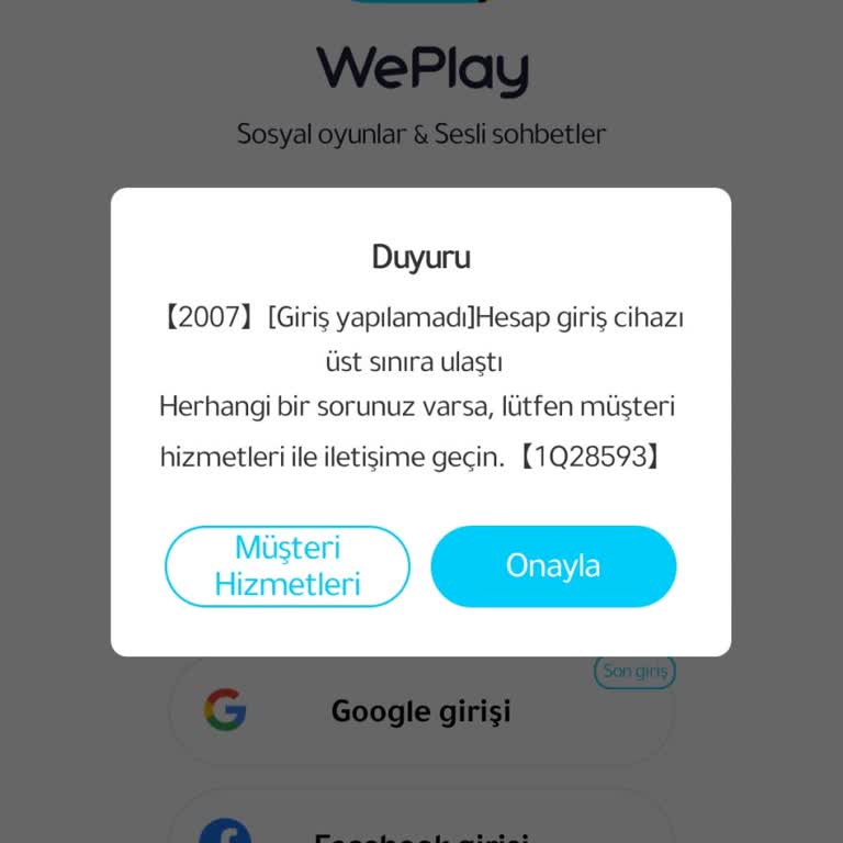 Weplay Cihazda Çok Sayıda Giriş Yaptınız!