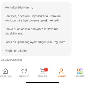 Hepsiburada Hepsipay Puanımı Hesabıma Yüklemedi!