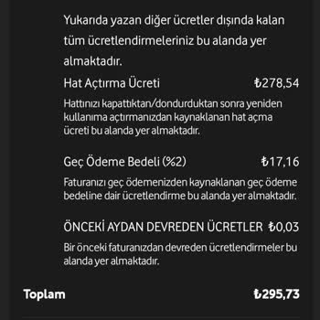 Vodafone'dan Beklenmedik Hat Açma Kapama Ücretleri