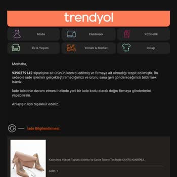 Trendyol'da Ki Mağaza İademi Kabul Etmiyor