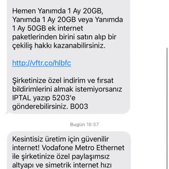 Vodafone Bitmeyen Reklam SMS Kabusu