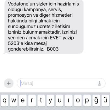 Vodafone Bitmeyen Reklam SMS Kabusu