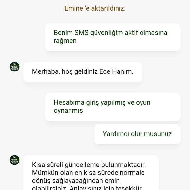 Jojobet SMS Güvenliği İle Giriş Arızalıyken Hesabıma Girilmiş