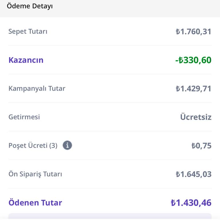 Getir Büyük Provizyon İadesi