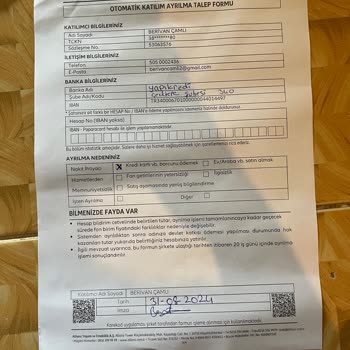 Yapı Kredi Bankası Bireysel Emeklilik İptali