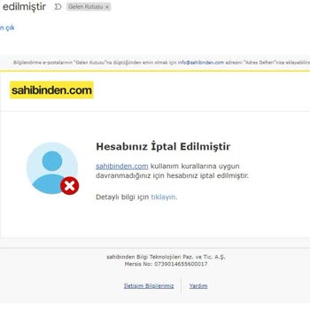 Www.sahibinden.com Hesabım Hiçbir Sebep Yokken İptal Edildi