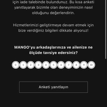 Mango Ücret İadesi Yatmadı
