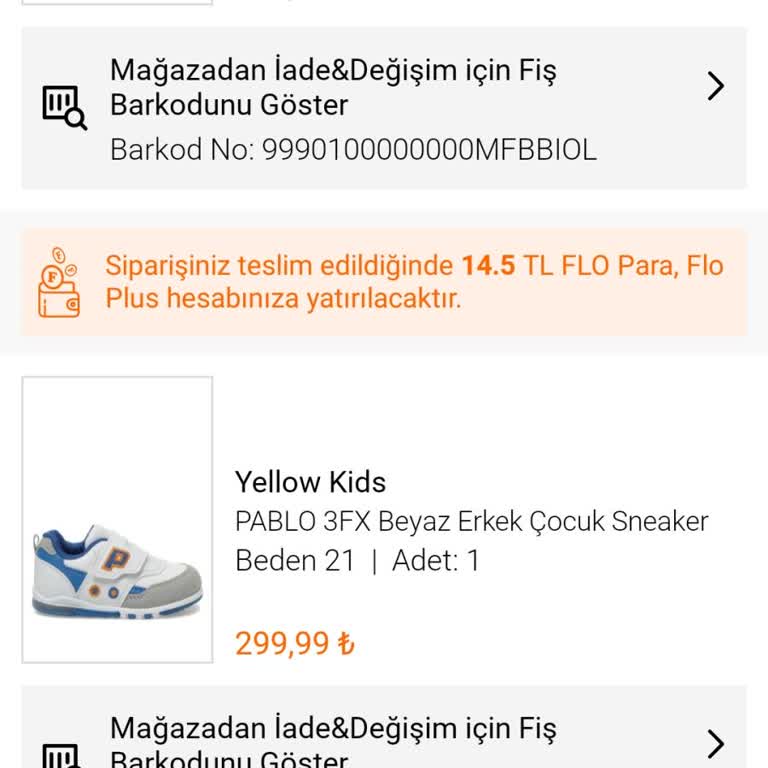 FLO Ayakkabı FLO Online'dan Aldığım Ayakkabılar Eksik Geldi Ve Çözüm Sunulmuyor