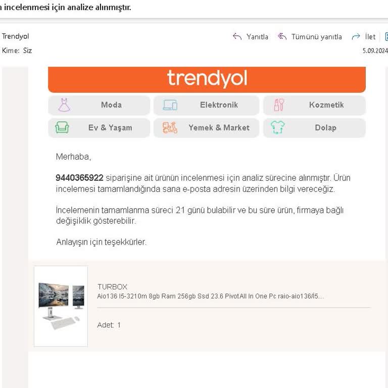 Trendyol Üzerinden Alınan Arızalı Bilgisayar Ve İade Sorunu
