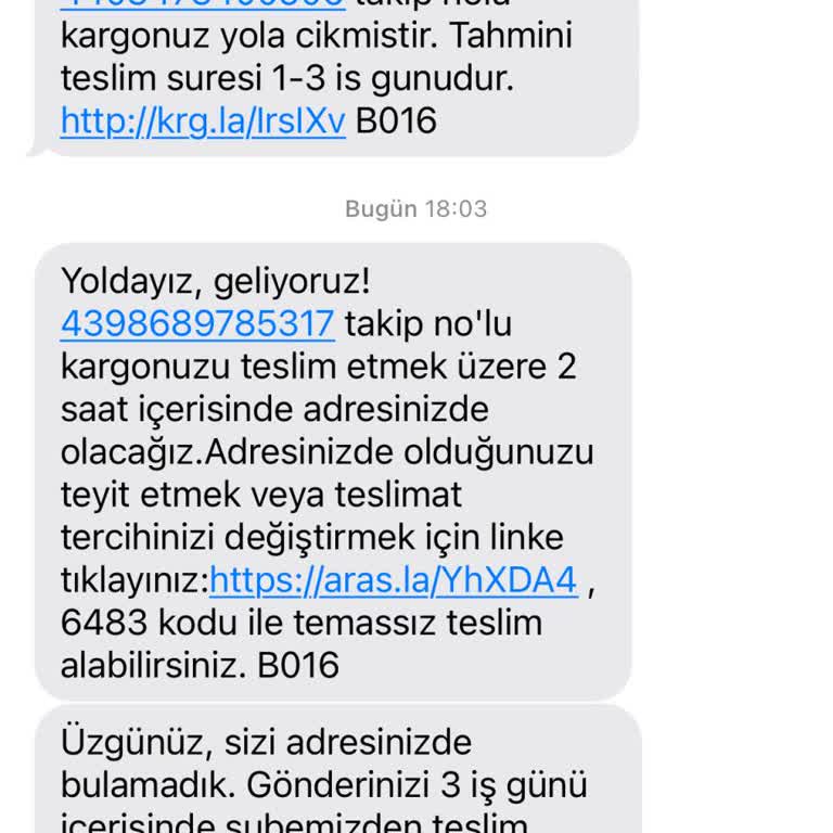 Aras Kargo Ardıç Şubesi Mağduriyeti