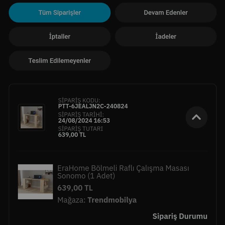 PTT Kargo E Epttavm Parayı Alıp Ürünü Gönderememesi