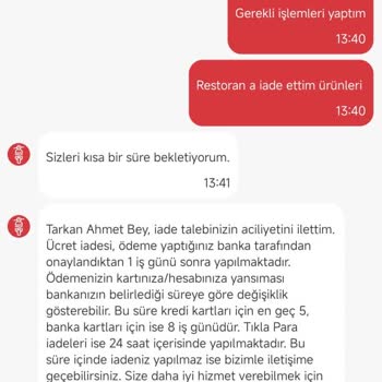 Tıkla Gelsin İade İşlemi Yapmıyor!
