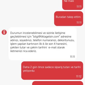 Tıkla Gelsin İade İşlemi Yapmıyor!