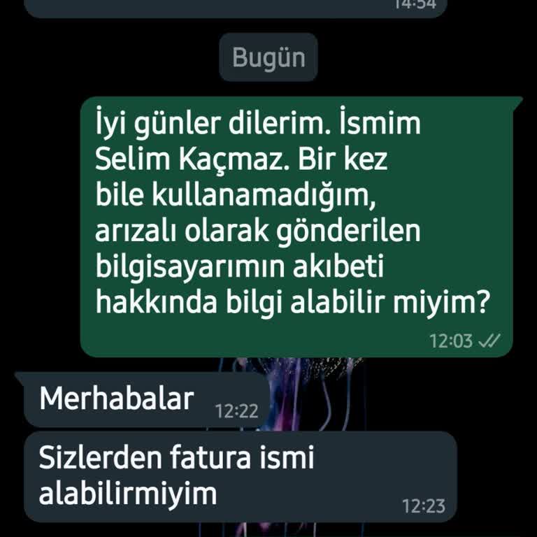 Atom Bilişim Bozuk Gelen Ve On Gündür Açıklama Yapılmayan Bilgisayar