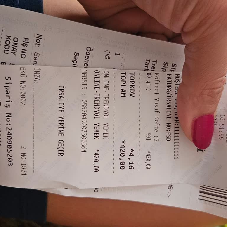 Köfteci Yusuf Fahiş Fiyat Fişi Eksik Ürün