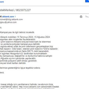 Akbank Vadettiği Chip Parayı Vermiyor!