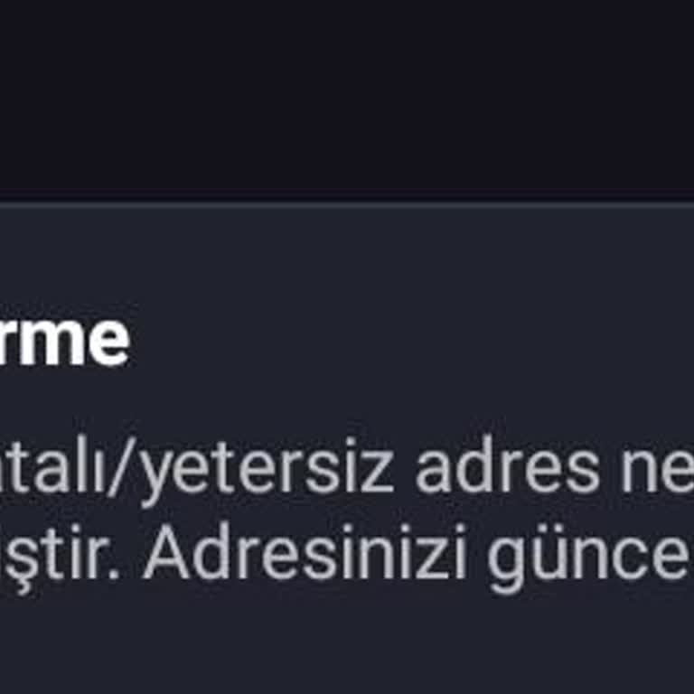 PTT Kargo PTT Adresimi Eksik Girmiş