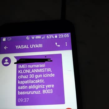 A101 Den Satın Aldığımız Telefona IMEI Kopyalandı Uyarı Mesajı Geldi