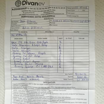 Yataş Fatura Olmadan Servis Kaydı Açılmaması