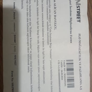 FLO Ayakkabı Kusurlu Ürün Ayak Rahatsızlığı Veren Ayakkabı