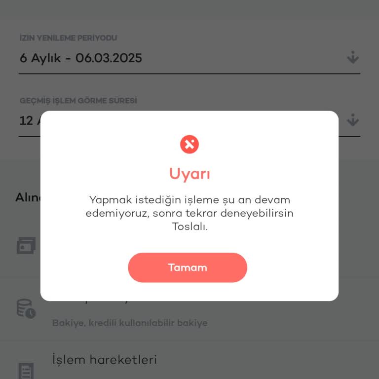 Kartımı Tosla'ya Kaydedemiyorum