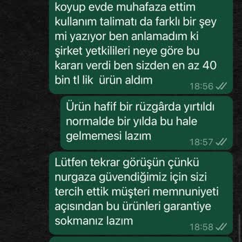 Nurgaz Campout’tan Aldığım Gölgelik Dördüncü Kullanımda Parçalandı